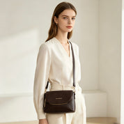 Carla Leather Crossbody Bag - Coffee