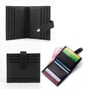 Charlie Leather Card Wallet - Black