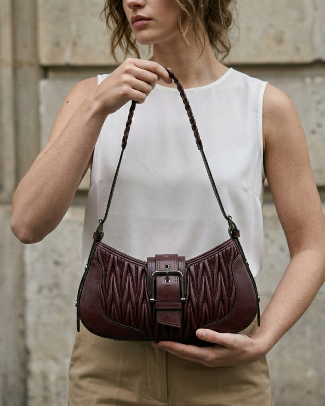 Sigrid Shoulder Bag - Dark Cherry