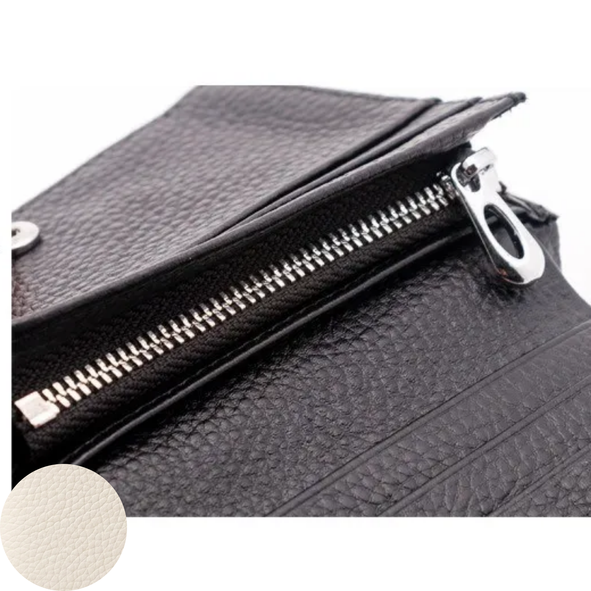 Jill Small Leather Wallet - Beige