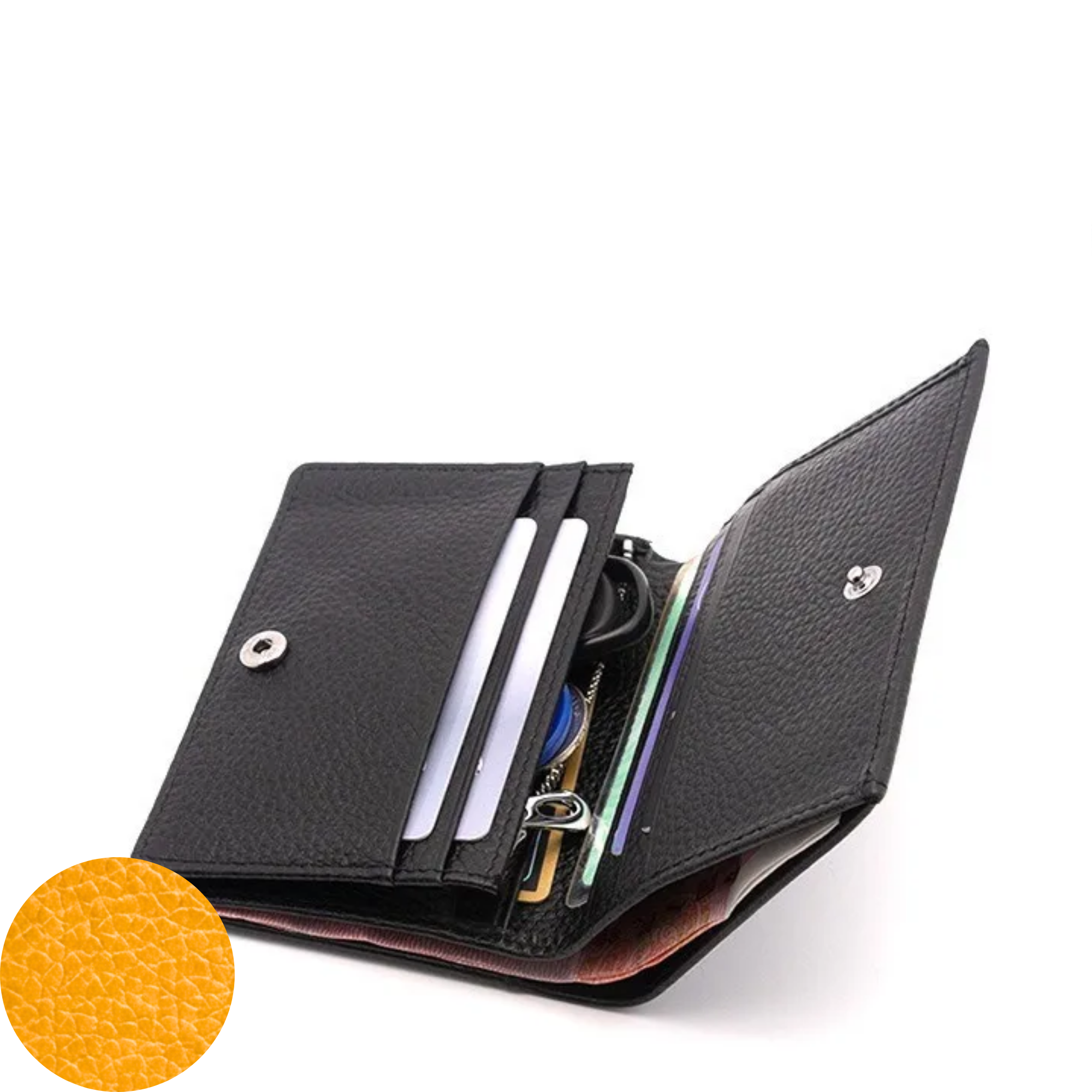 Jill Small Leather Wallet - Yellow