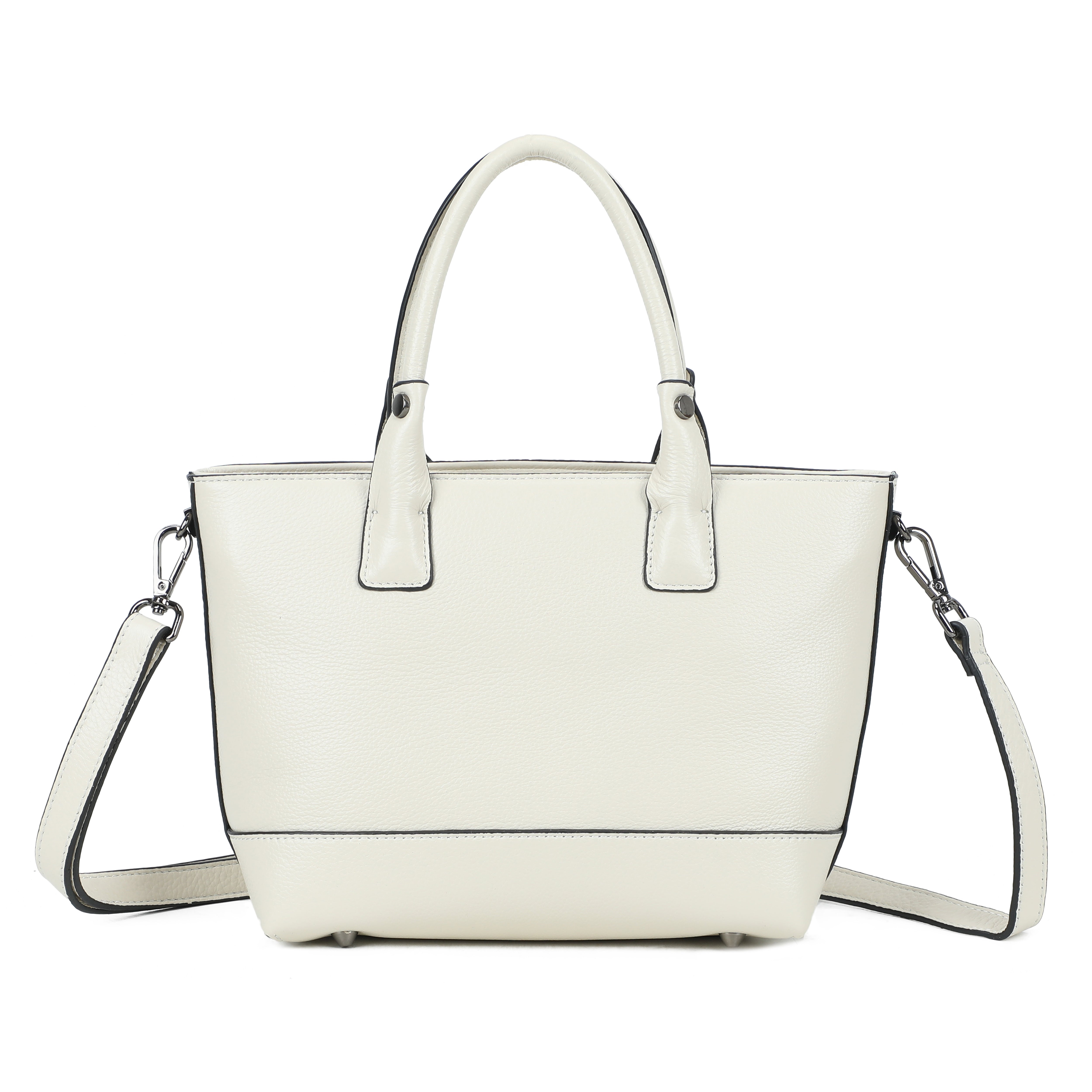 Mara Small Leather Tote Bag - Cream – San Michelle Bags