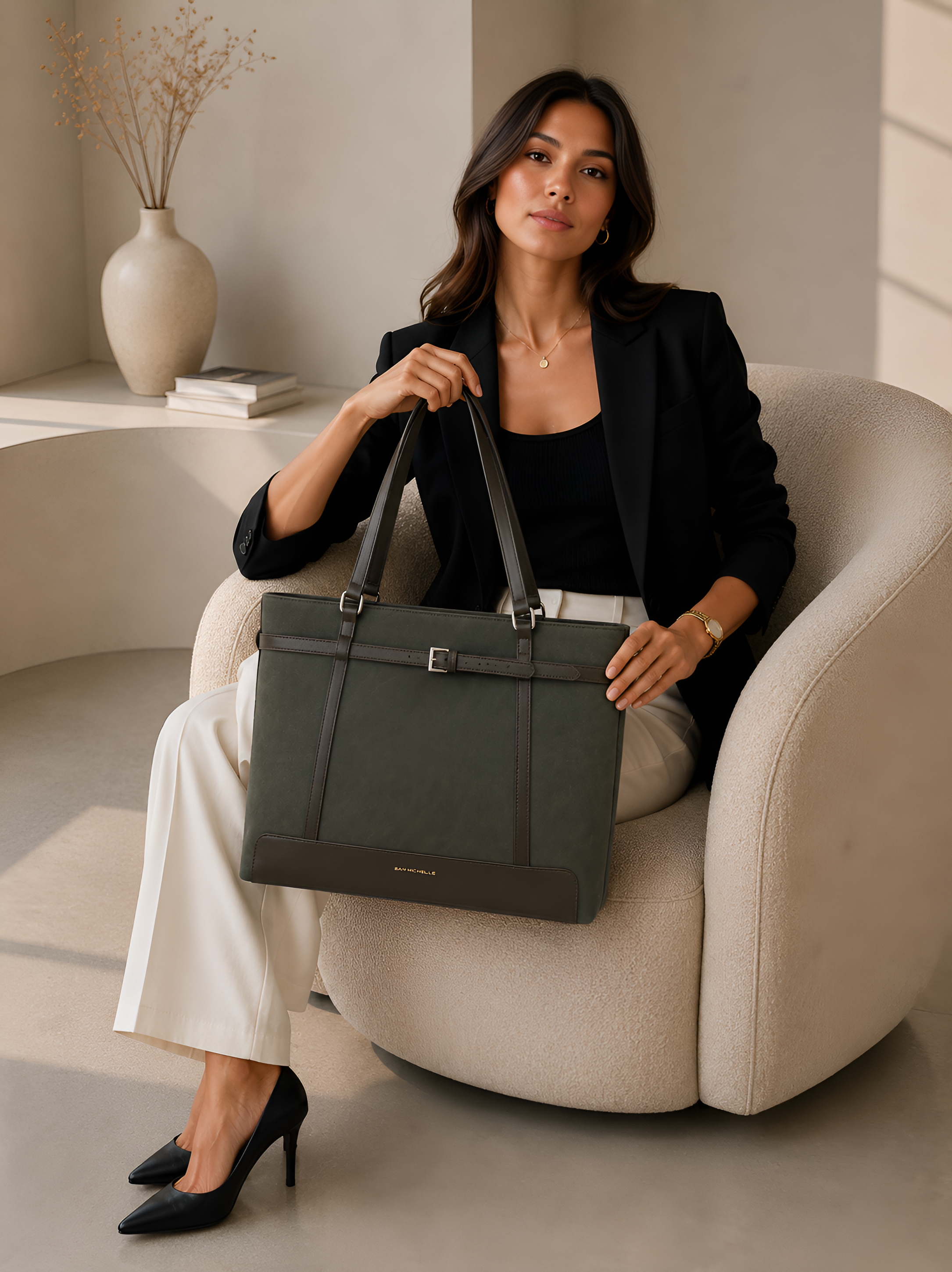 Alessia Tote Bag - Olive Green
