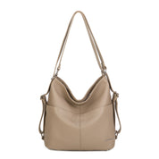 Paula Leather Convertible Shoulder Bag - Taupe