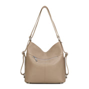 Paula Leather Convertible Shoulder Bag - Taupe
