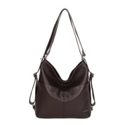 Paula Leather Convertible Shoulder Bag - Coffee