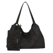 Reva Suede Hobo Bag - Black