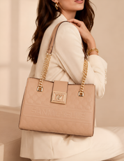 Sofia Chained Tote Bag - Camel