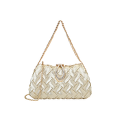 Ara Woven Clutch Bag - Gold