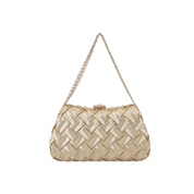 Ara Woven Clutch Bag - Gold