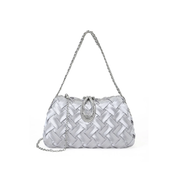 Ara Woven Clutch Bag - Silver