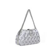 Ara Woven Clutch Bag - Silver