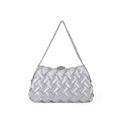 Ara Woven Clutch Bag - Silver