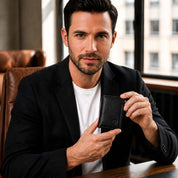 Bennett Pop Up Leather Wallet - Black