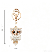 Crystal Owl Bag Charm - Silver