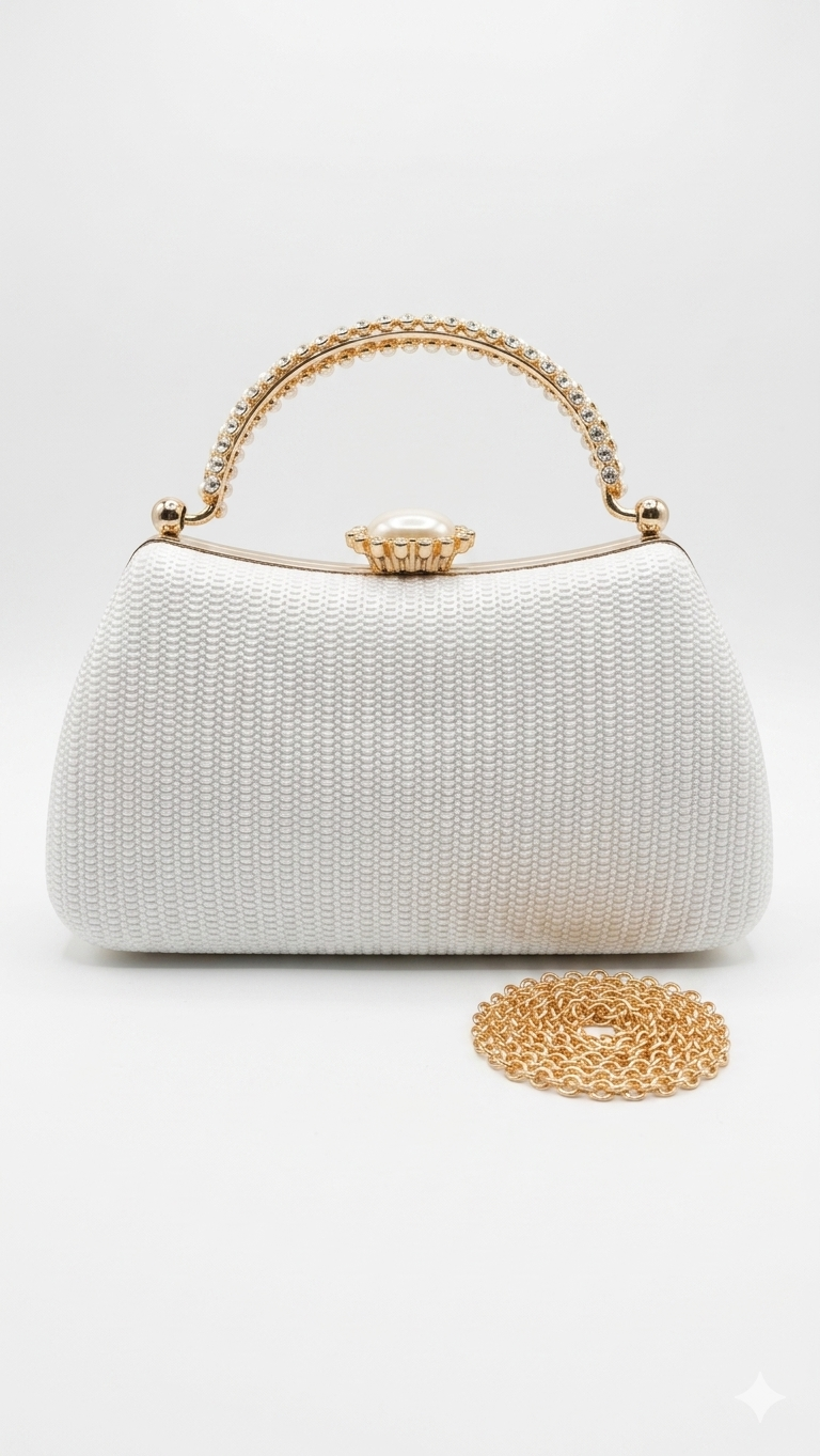Dana Clutch Bag - Silver