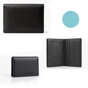 Daniel Leather Card Wallet - Aqua Blue