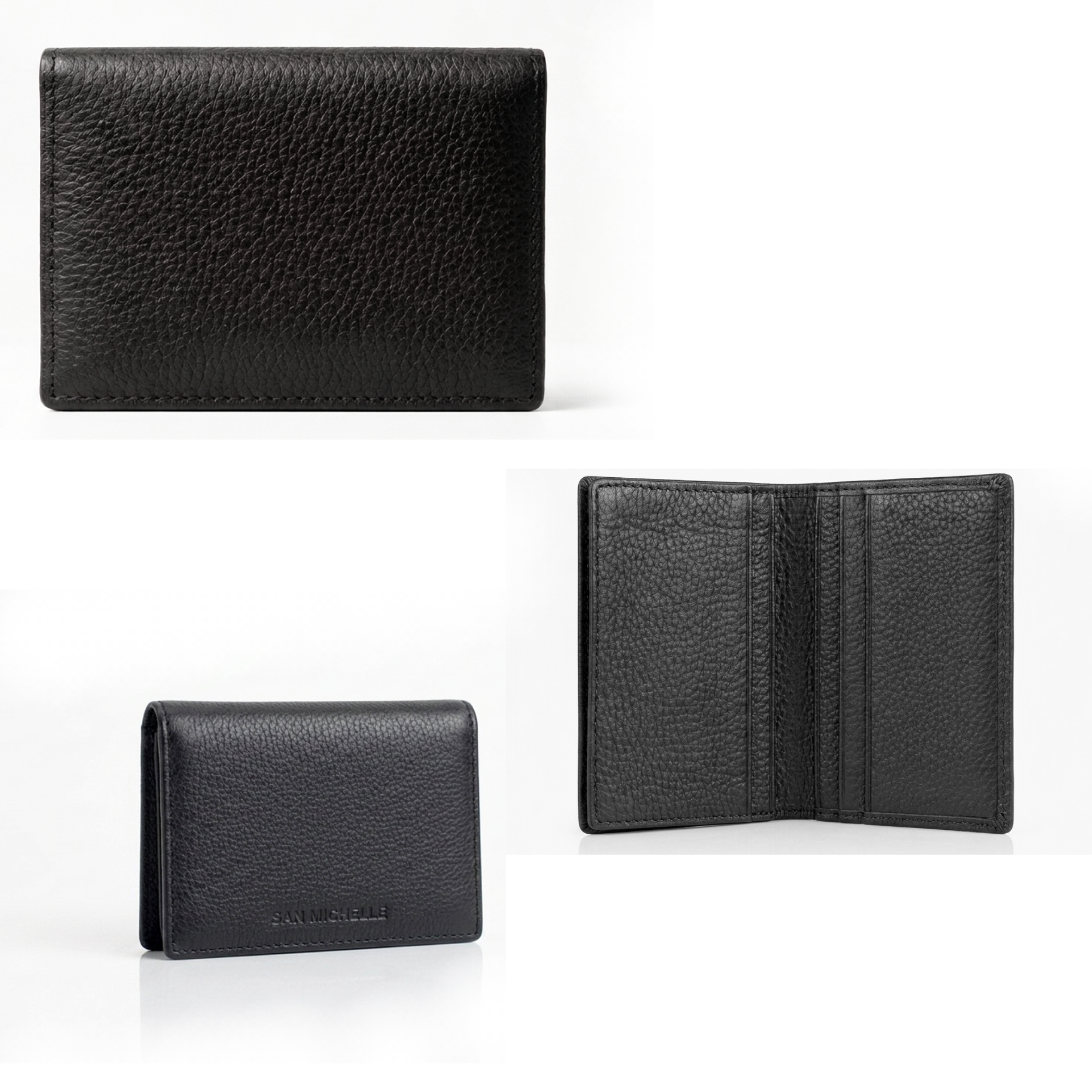 Daniel Leather Card Wallet - Black