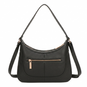 Elora Leather Shoulder Bag - Black