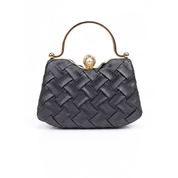 Eva Woven Clutch Bag - Black