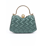 Eva Woven Clutch Bag - Green