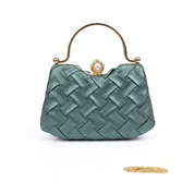 Eva Woven Clutch Bag - Green