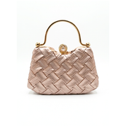 Eva Woven Clutch Bag - Pink
