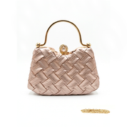 Eva Woven Clutch Bag - Pink