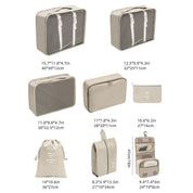 8-Piece Travel Organizers with Toiletry Bag - Beige