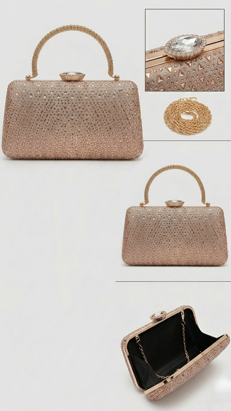 Julia Clutch Bag - Rose gold