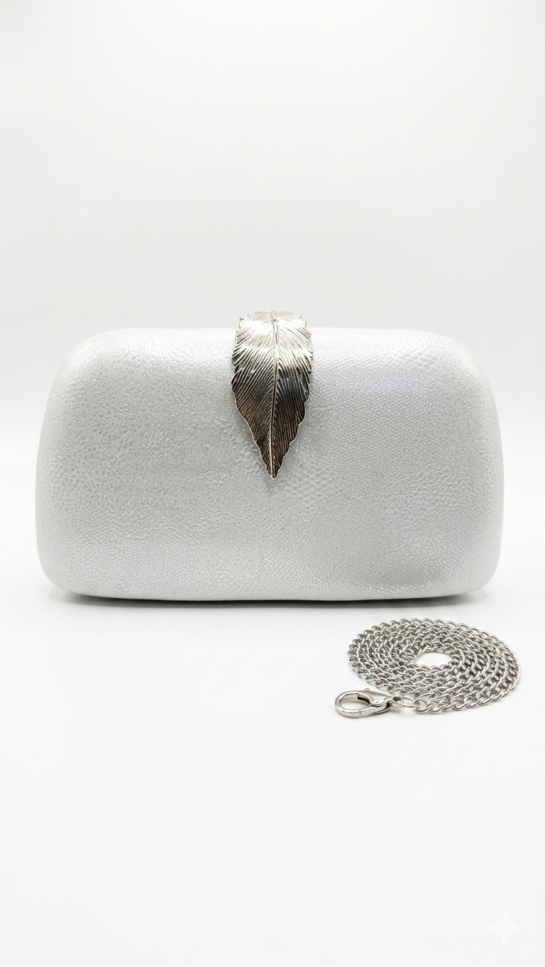 Laura Clutch Bag - Silver