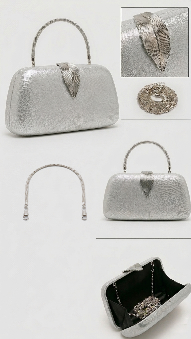 Laura Clutch Bag - Silver