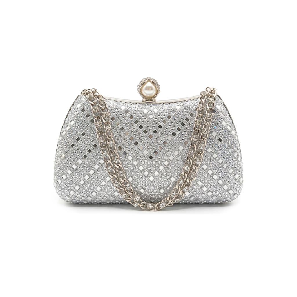Luna Clutch Bag - Silver