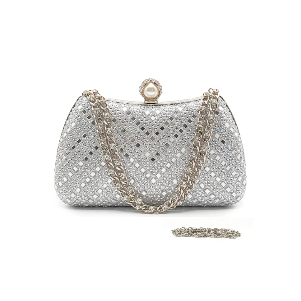 Luna Clutch Bag - Silver