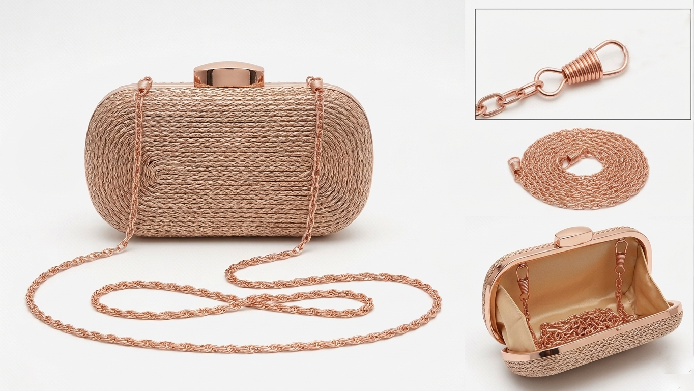 Ola Clutch Bag - Rose Gold