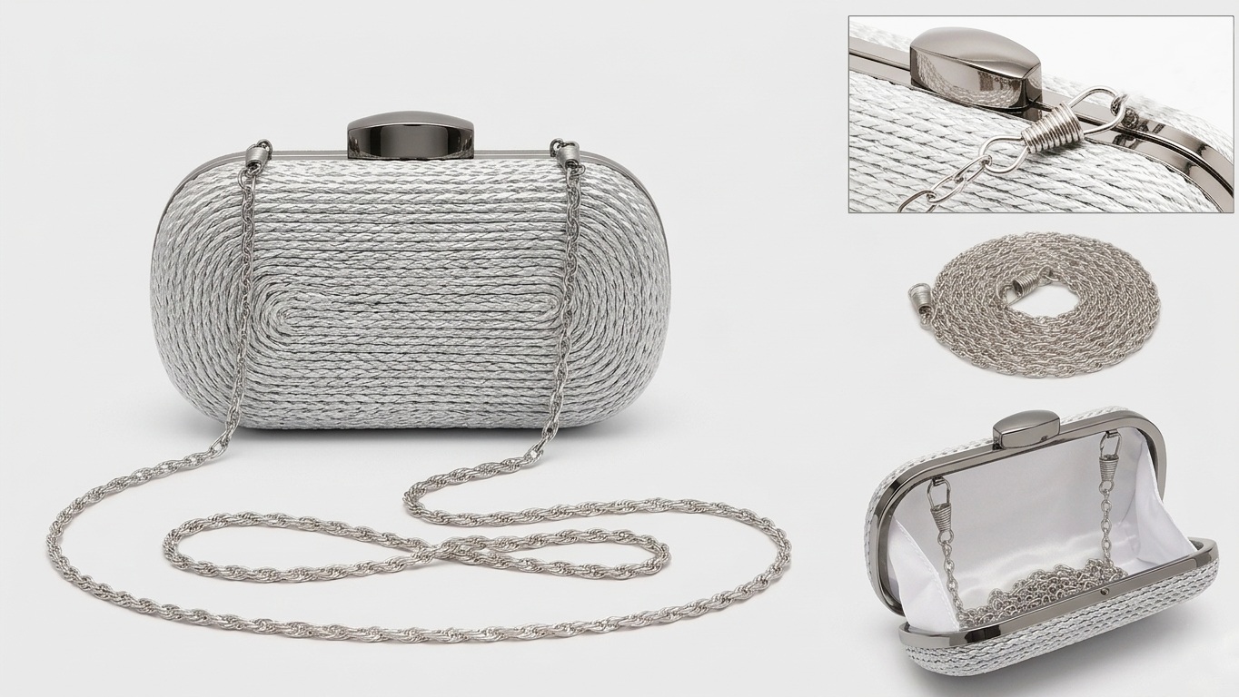 Ola Clutch Bag - Silver