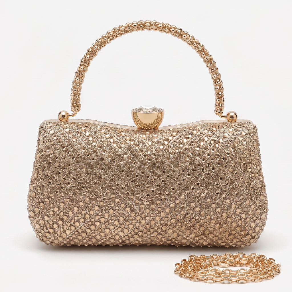 Portia Clutch Bag - Gold
