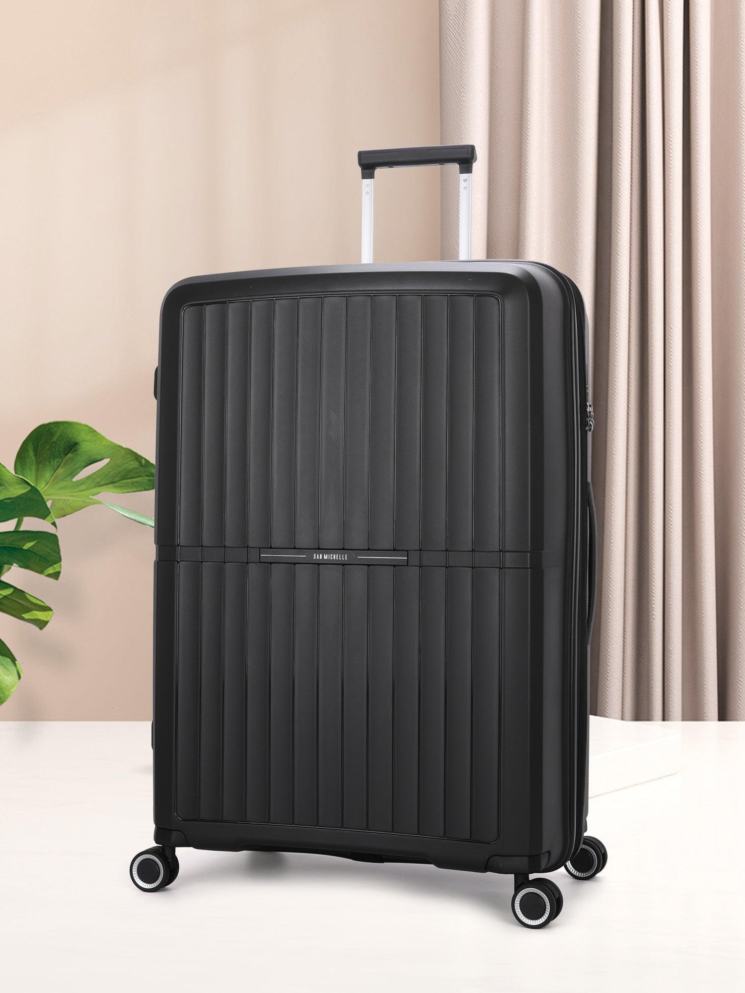 San Michelle Light Adventurer 77cm Suitcase - Black - San Michelle Bags suitcase nz