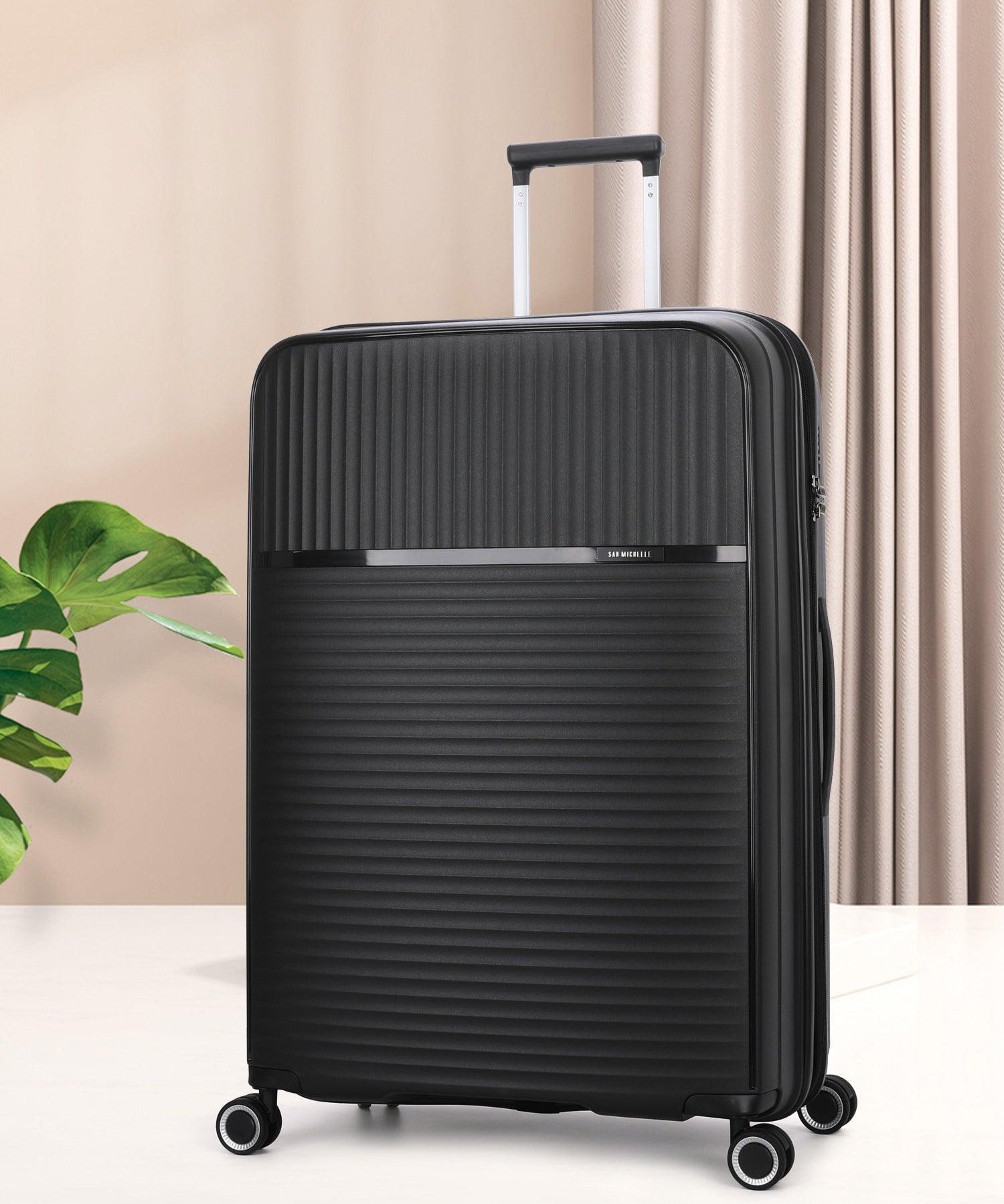 San Michelle Light Traveller 54cm Suitcase - Black - San Michelle Bags suitcase nz