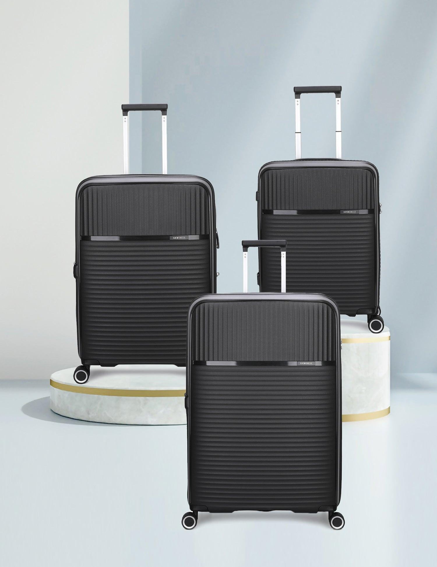 San Michelle Light Traveller 66cm Suitcase - Black - San Michelle Bags suitcase nz