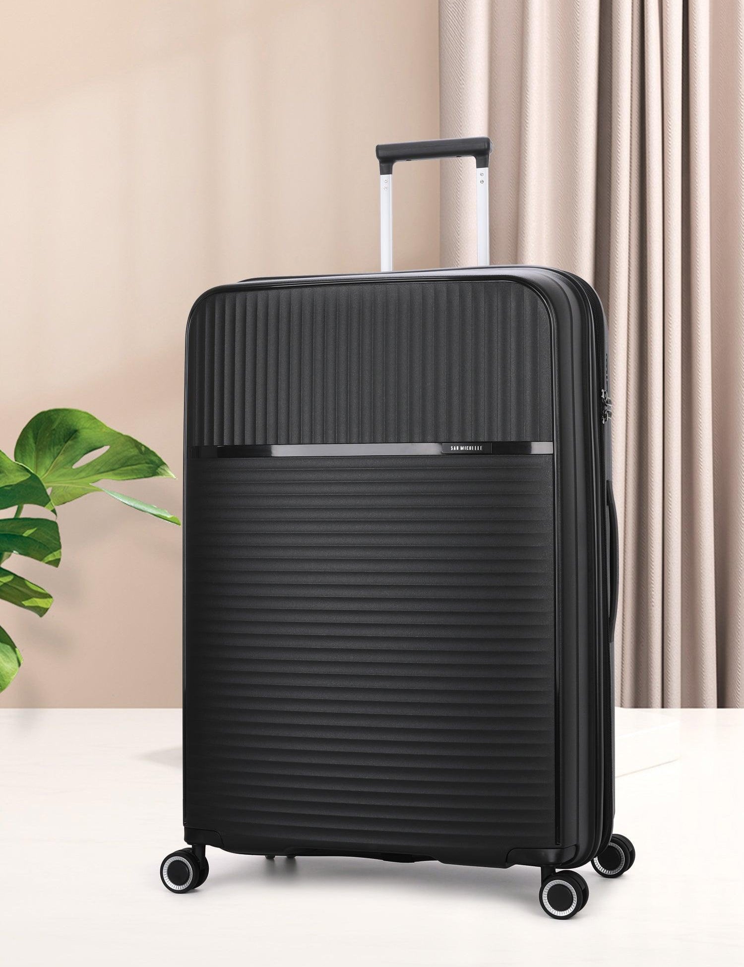 San Michelle Light Traveller 66cm Suitcase - Black - San Michelle Bags suitcase nz