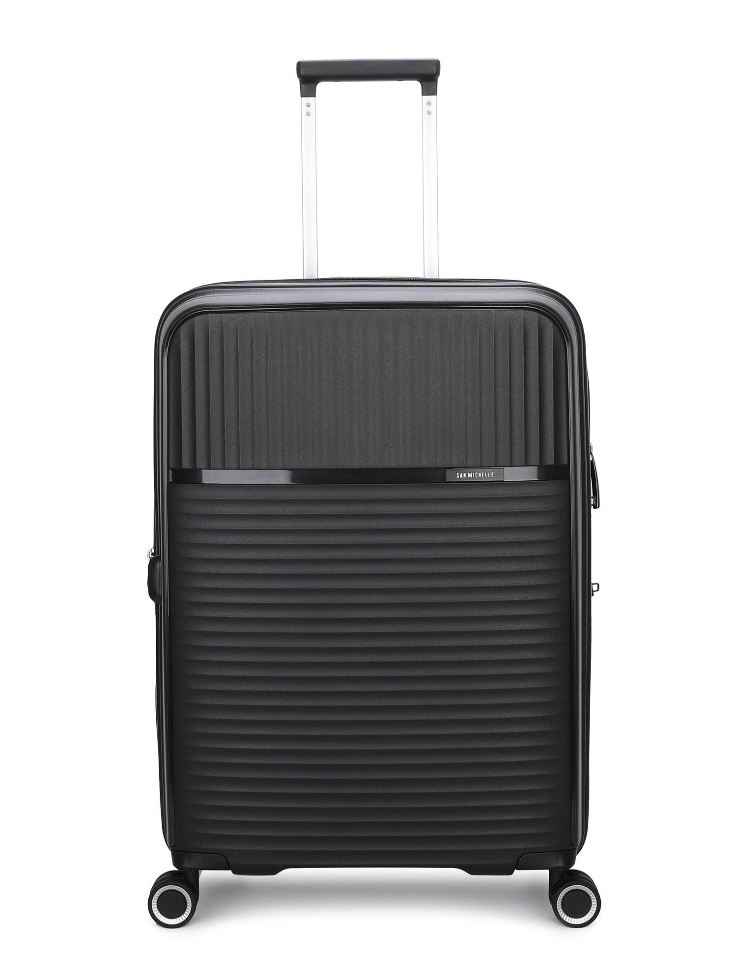 San Michelle Light Traveller 66cm Suitcase - Black - San Michelle Bags suitcase nz