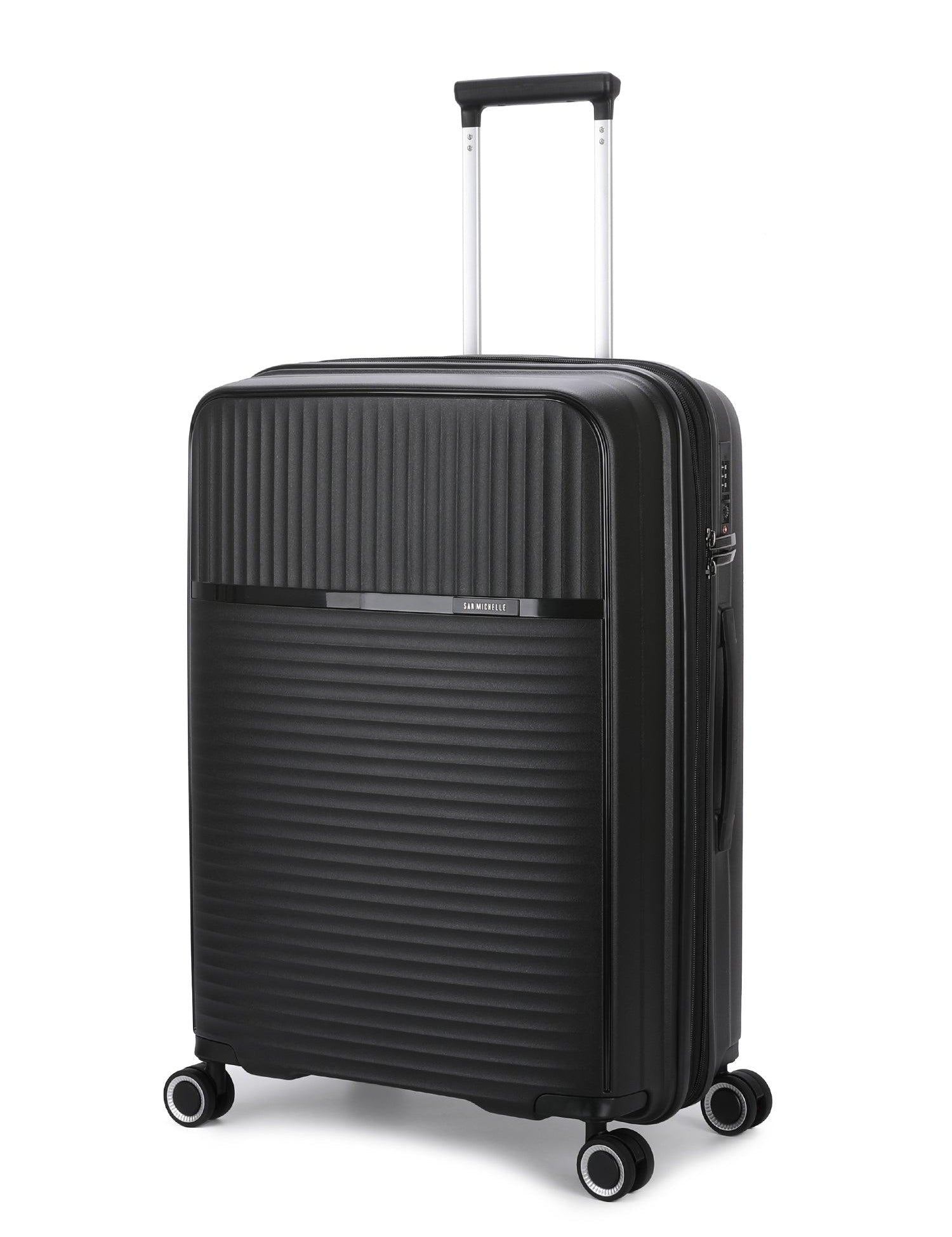 San Michelle Light Traveller 66cm Suitcase - Black - San Michelle Bags suitcase nz