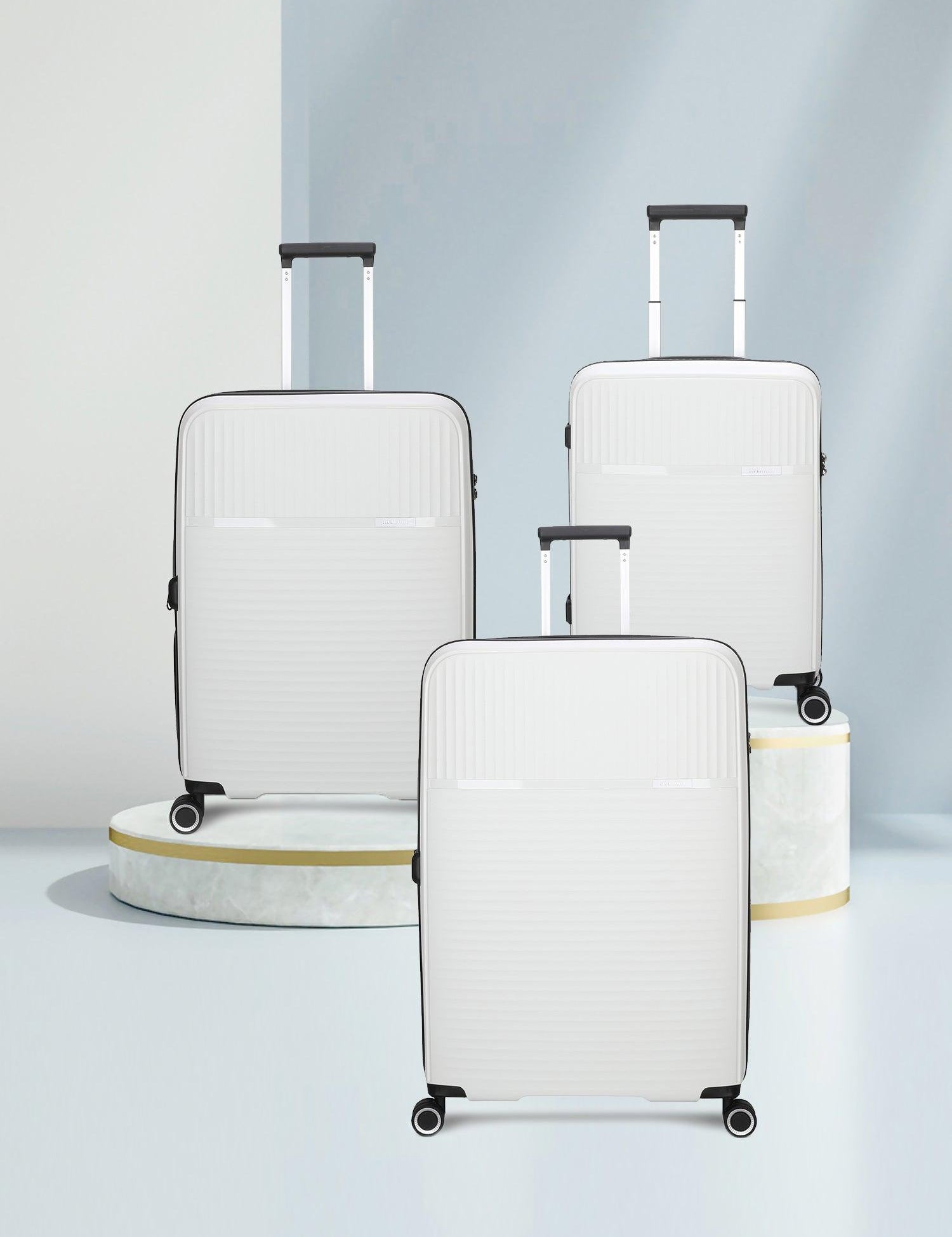 San Michelle Light Traveller 66cm Suitcase - White - San Michelle Bags suitcase nz