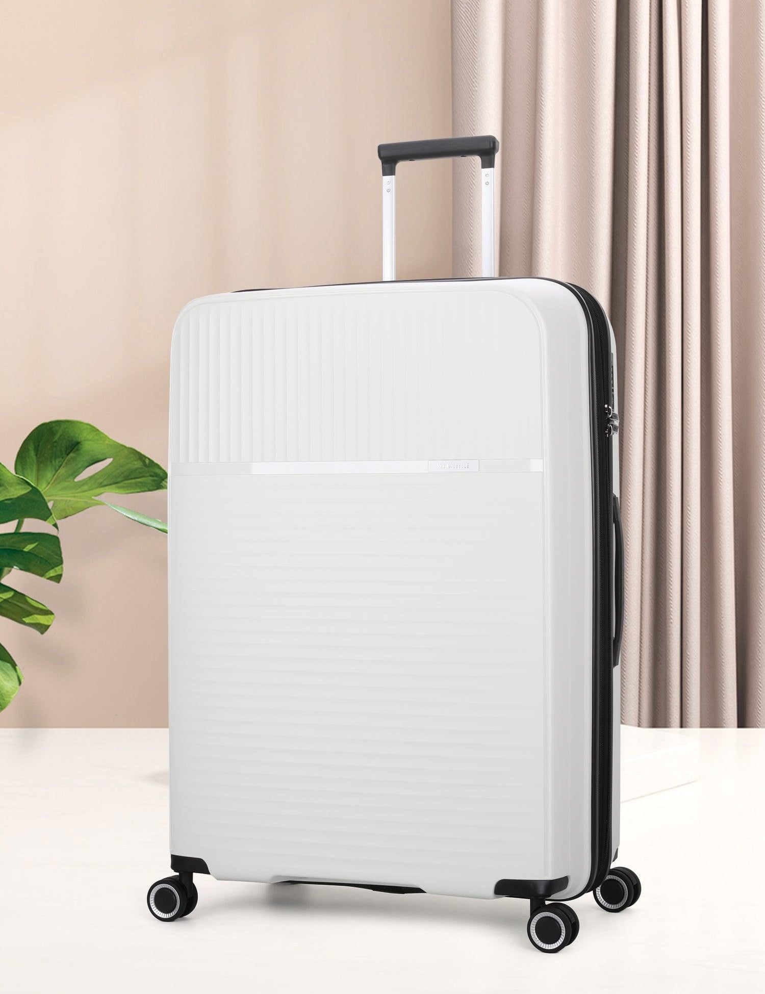 San Michelle Light Traveller 66cm Suitcase - White - San Michelle Bags suitcase nz