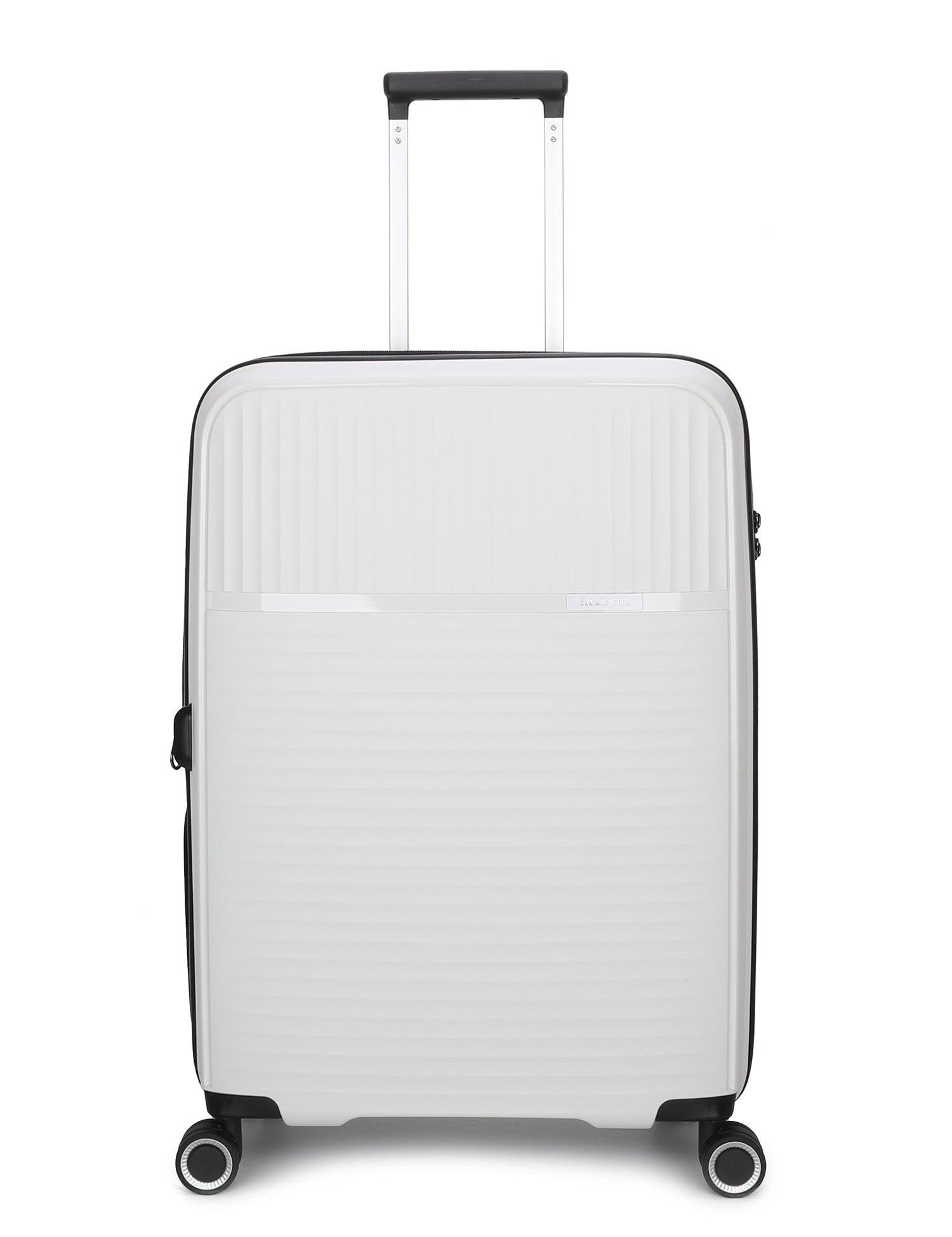 San Michelle Light Traveller 66cm Suitcase - White - San Michelle Bags suitcase nz