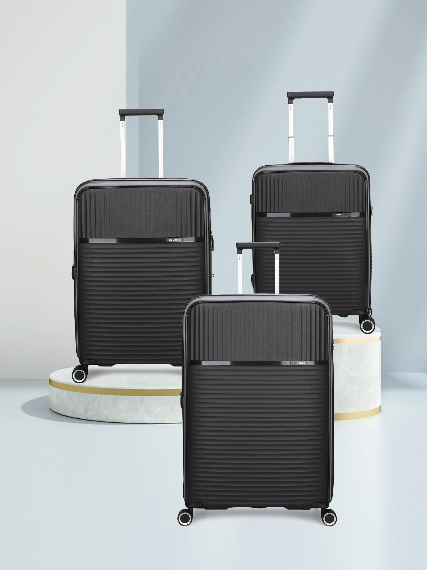 San Michelle Light Traveller 75cm Suitcase - Black - San Michelle Bags suitcase nz