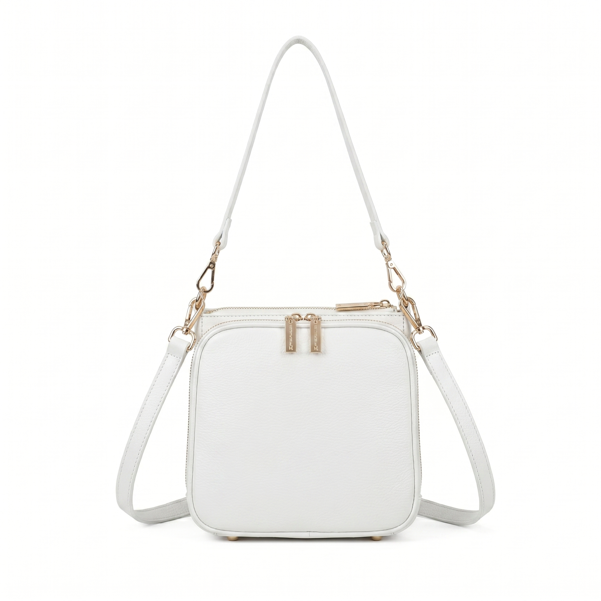 Tania Leather Crossbody Bag - White