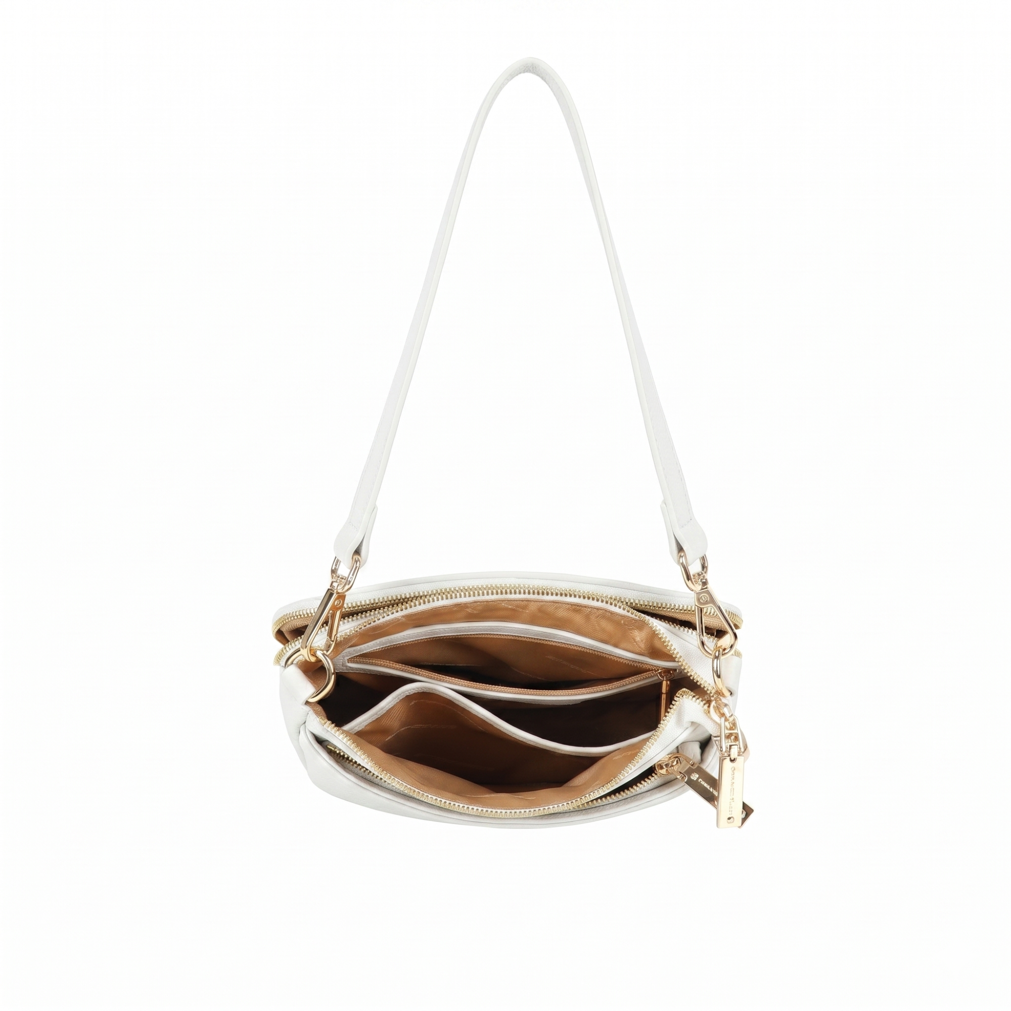 Tania Leather Crossbody Bag - White