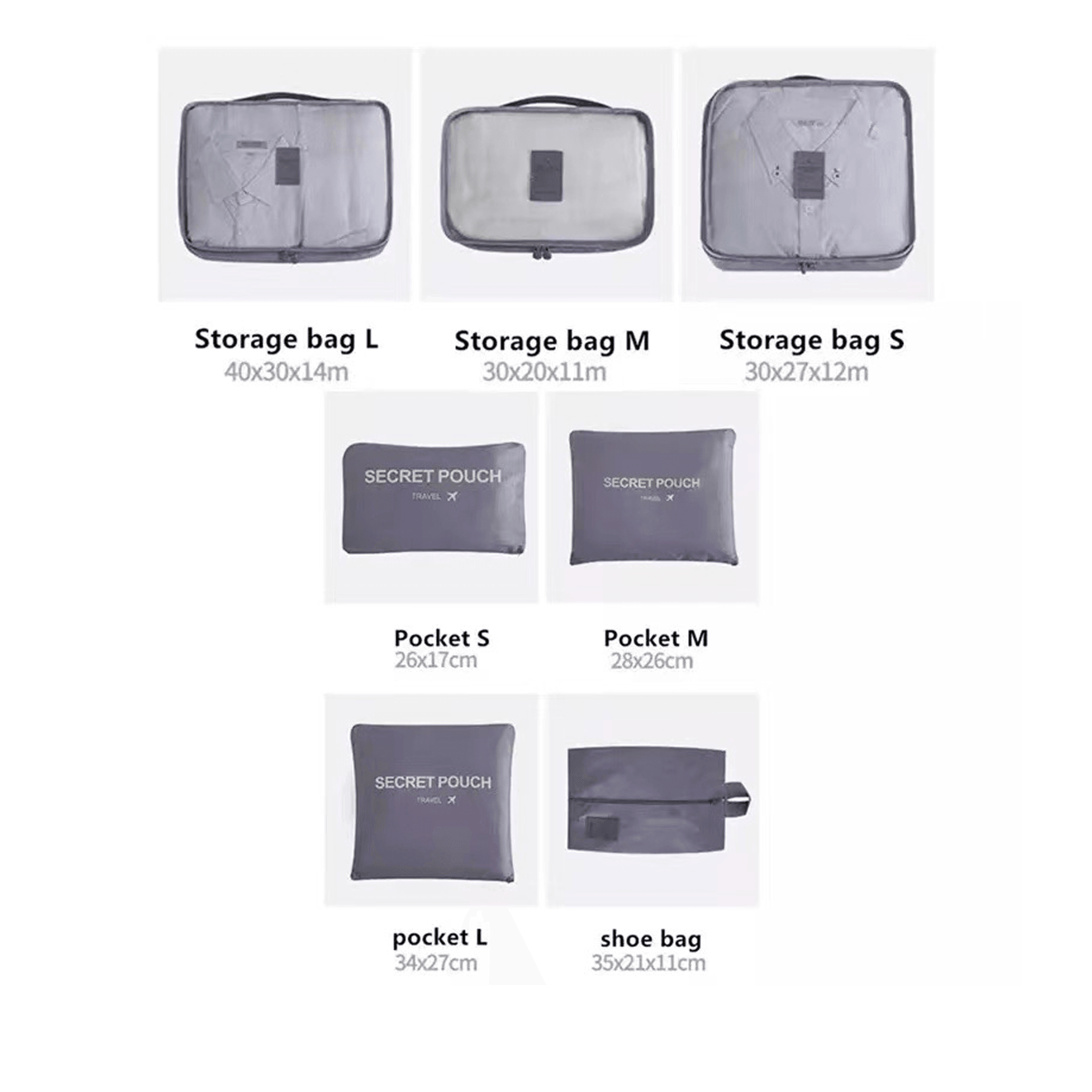 Travel Organizers (7pcs) - San Michelle Bags suitcase nz